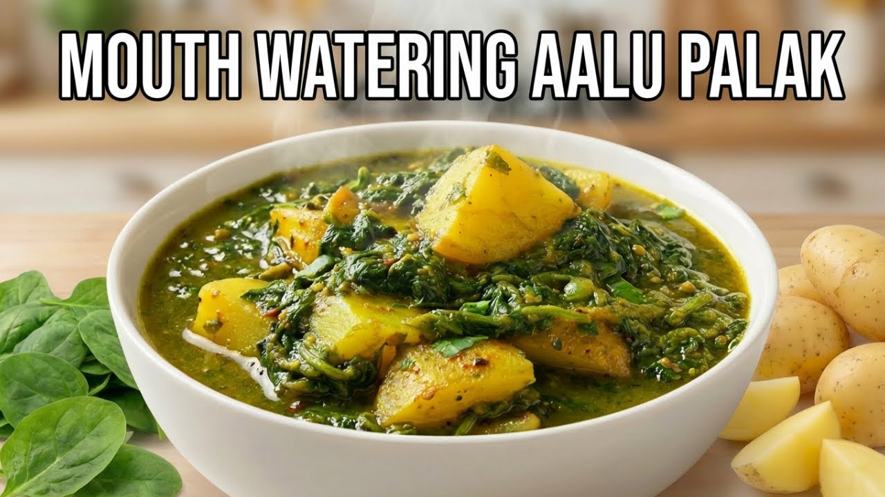 ALOO PALAK Recipe | आलू पालक की सब्जी | ABSOLUTE BEST & TASTY Spinach Potato for LUNCH,DINNER