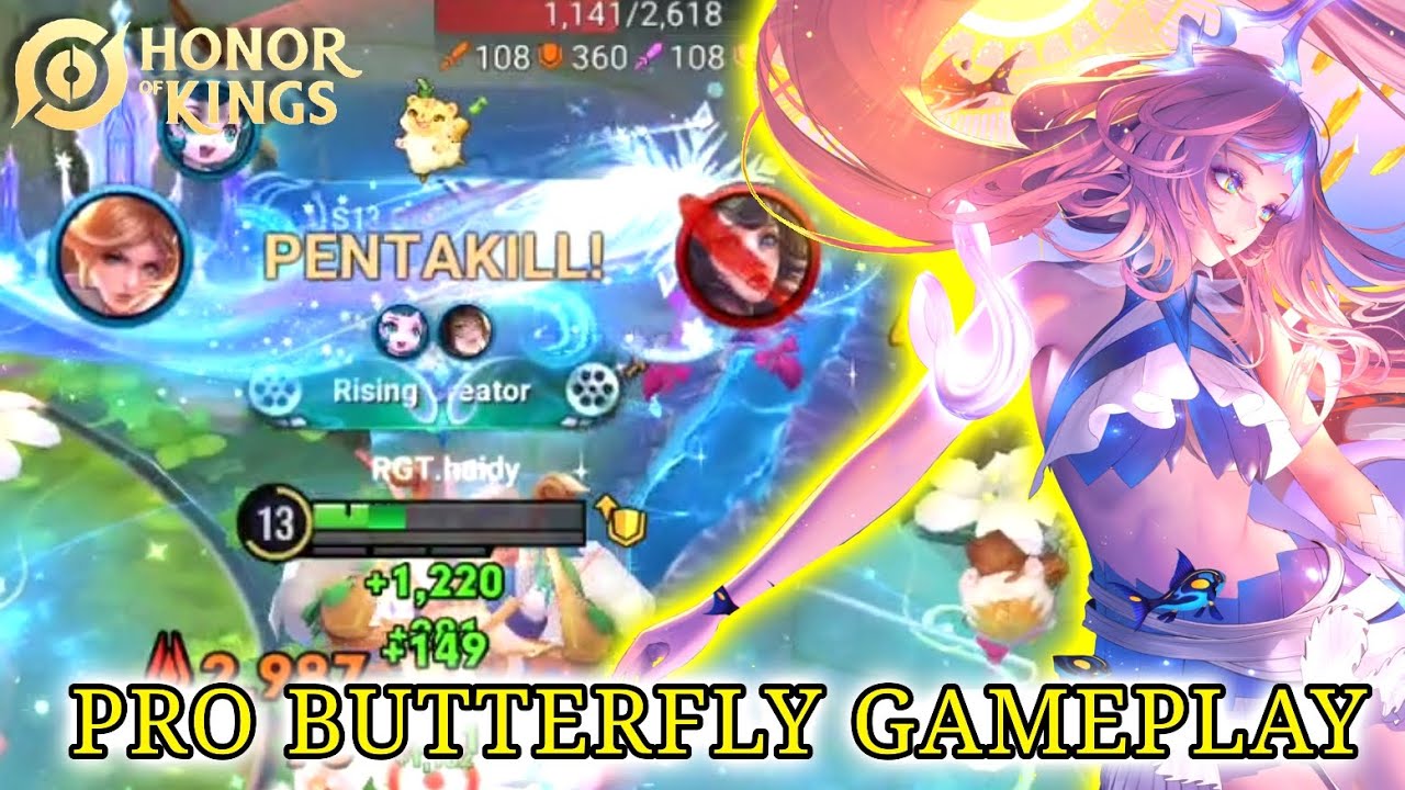 PENTAKILL WITH BUTTERFLY!! THE STRONGEST BUTTERFLY BUILD! || Butterfly Gameplay || HONOR OF KINGS 