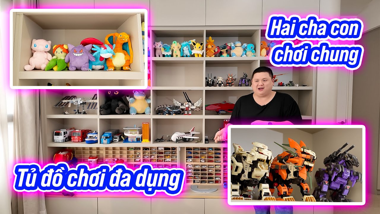 Kệ đồ chơi của mình, hai cha con chơi chung