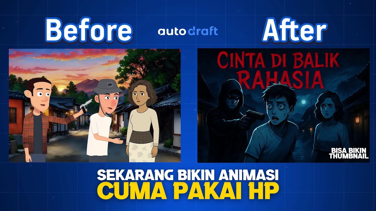 Cuma Modal HP! Bisa Bikin Animasi Jutaan Views di YouTube Menggunakan Autodraft AI