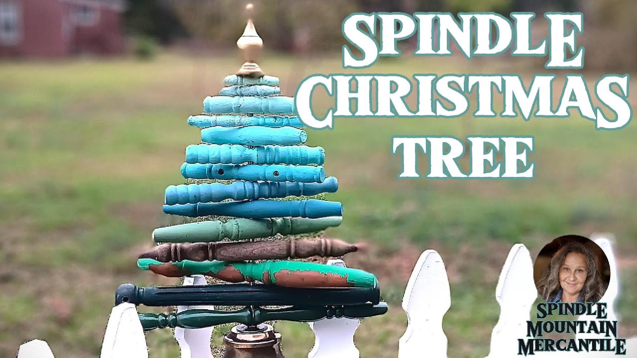 Ombre Spindle Christmas Tree #DIY #Spindle #Upcycle #ChristmasTree #Christmas #ChristmasDecorations