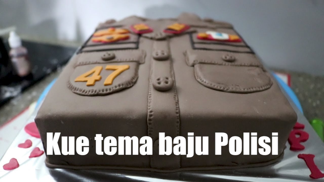 Kue Baju Polisi | easy birthday cake decorating ideas
