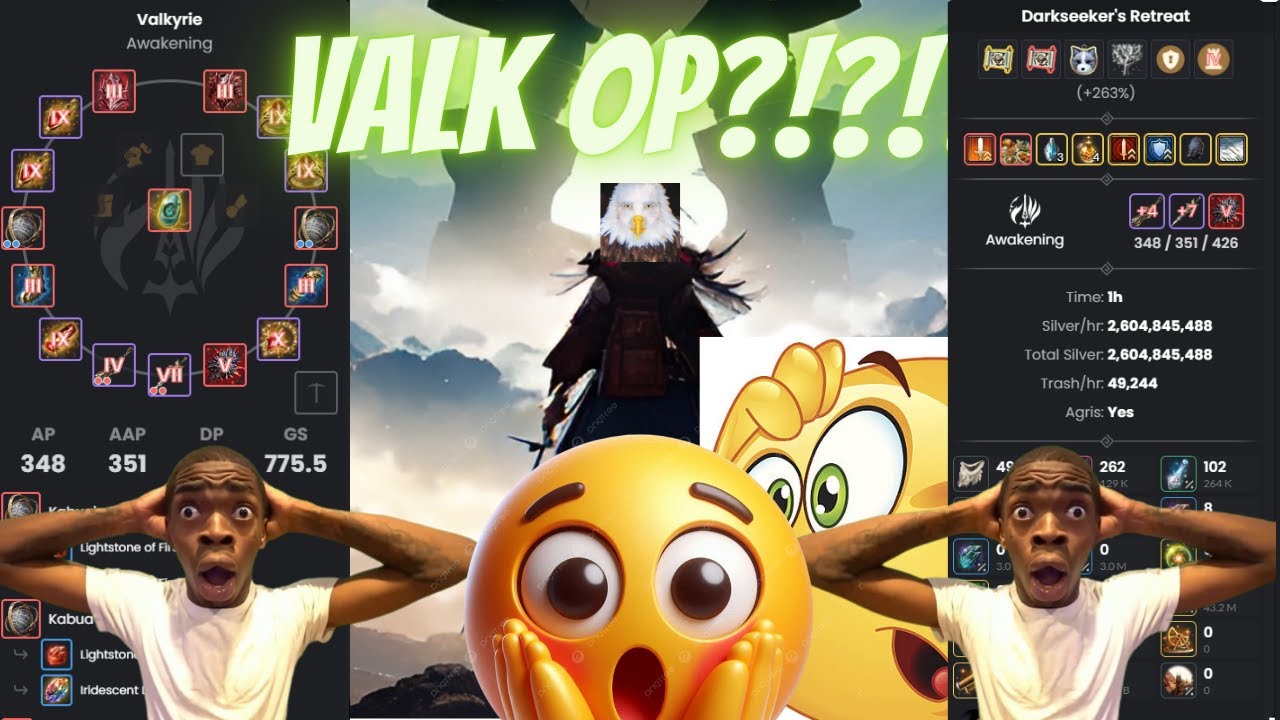 sweaty buffed awk valk on Dark Seeker's Retreat 49,2k+/h 4 tide