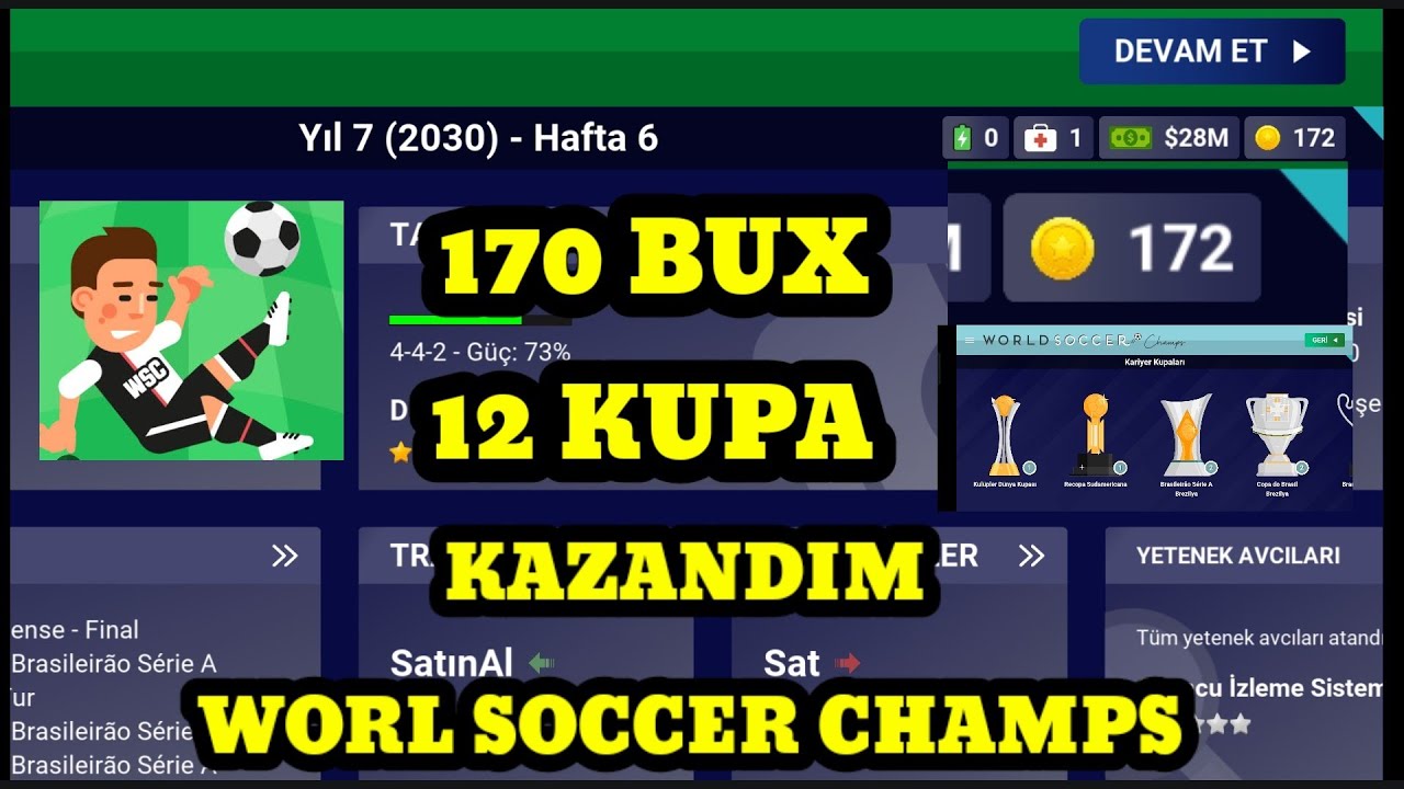 WORLD SOCCER CHAMPS ; BEDAVA 170 BUX KAZANDIM