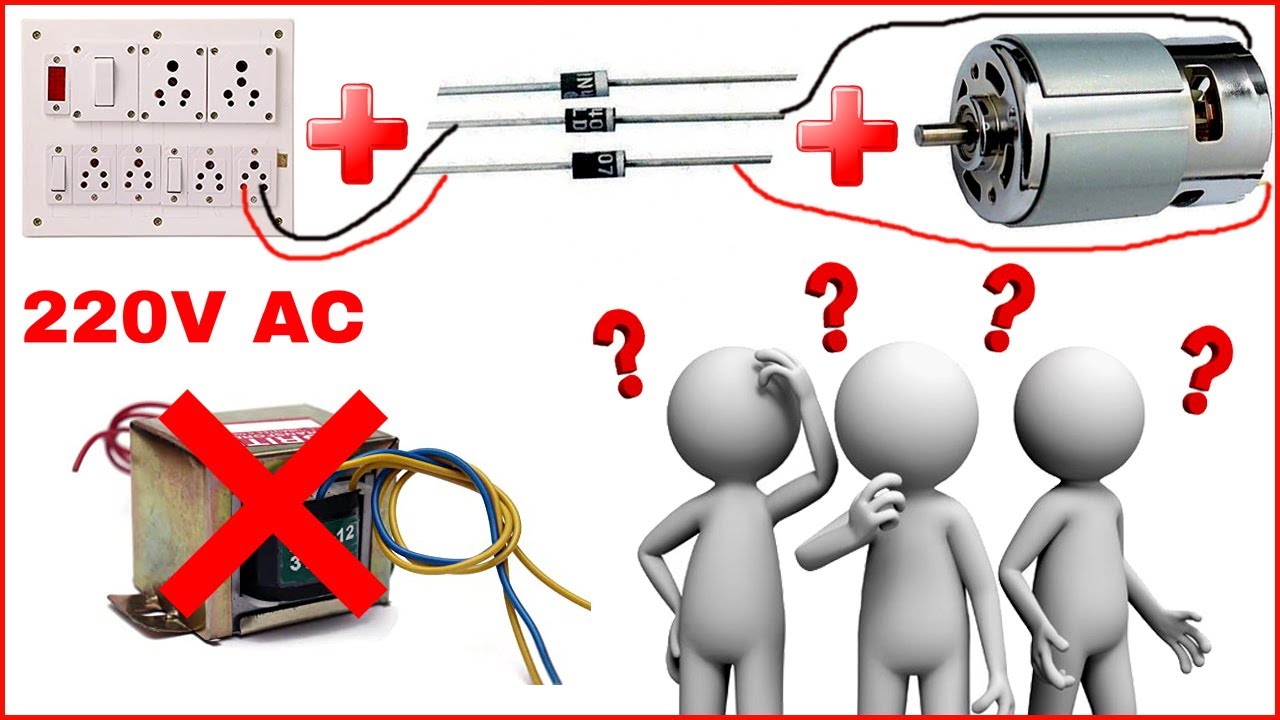 How to run 12v dc Motor on 220v || Dc Motor को AC 220v से कैसे चलाये || Amazing Experiment