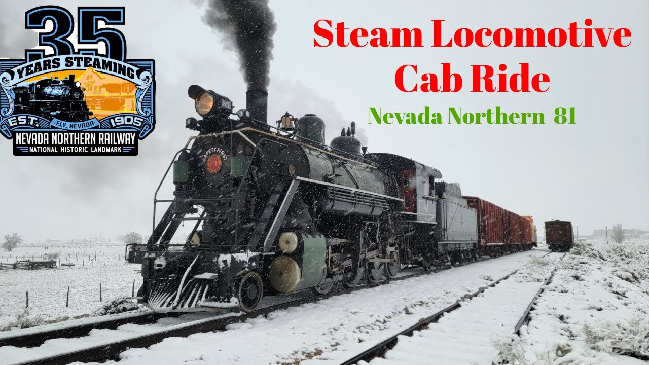 Поездка на паровозе по снегу: Nevada Northern 81