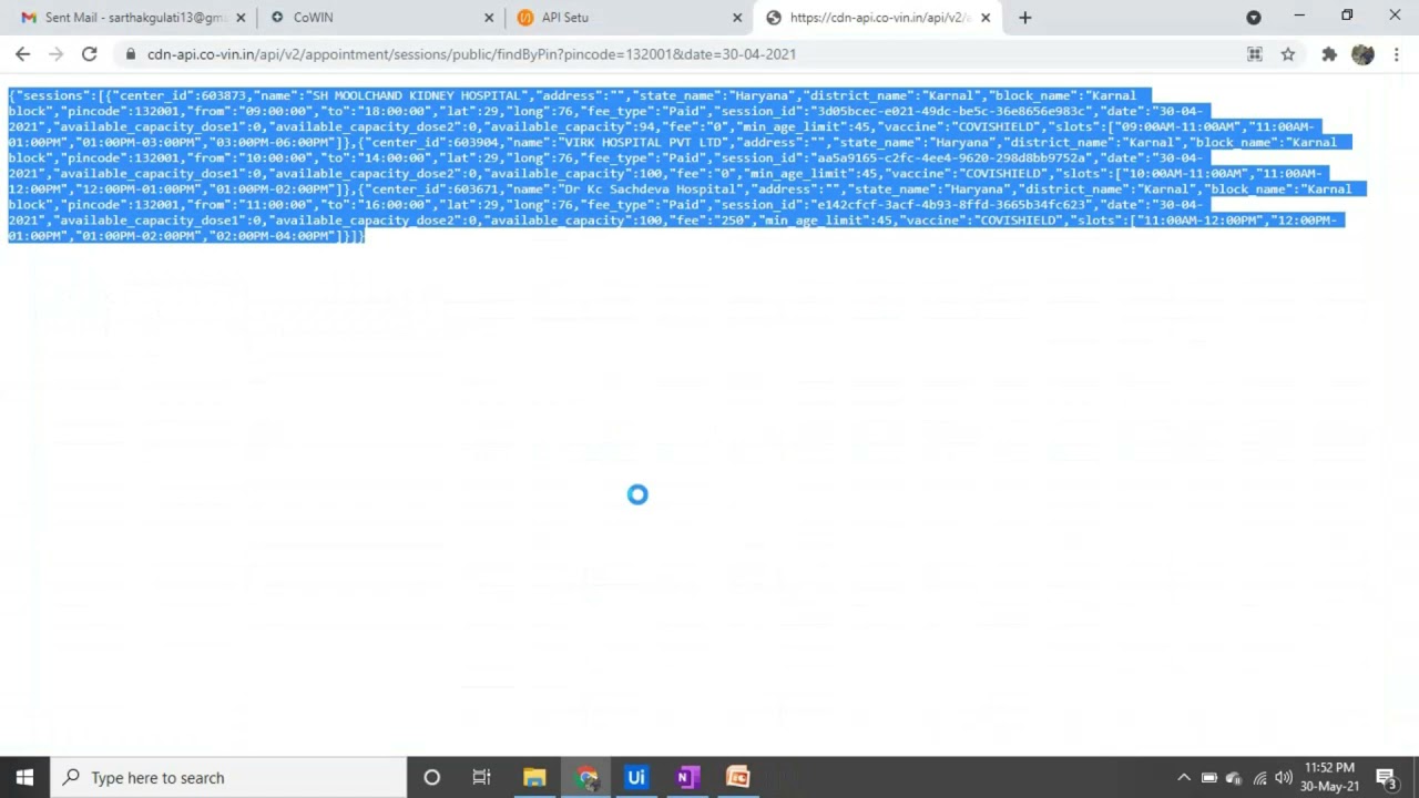 COWIN VacciBOT using UiPath by Team Autopilots (TG Code Gladiators 21)