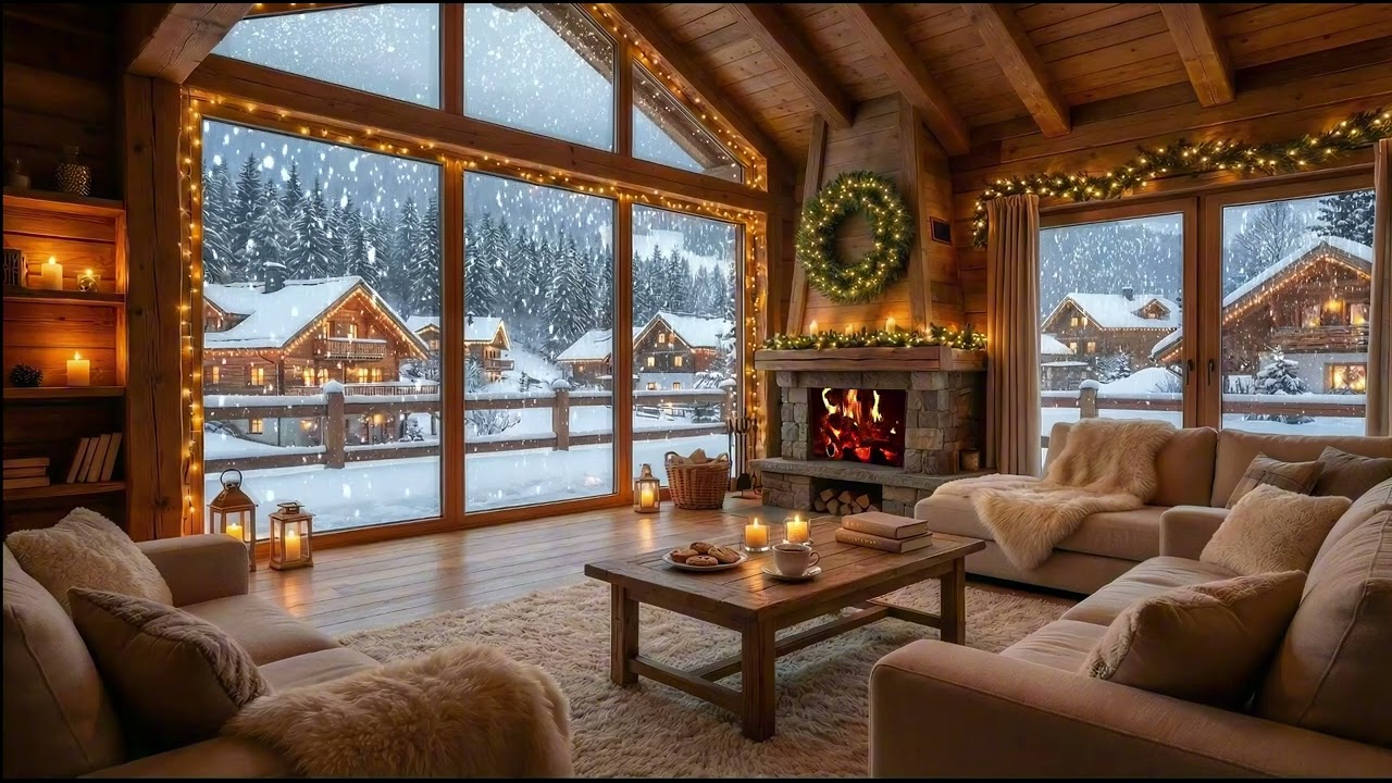 Cozy Christmas Cabin Ambience ❄️ | Relaxing Holiday Music & Winter Fairy Tale