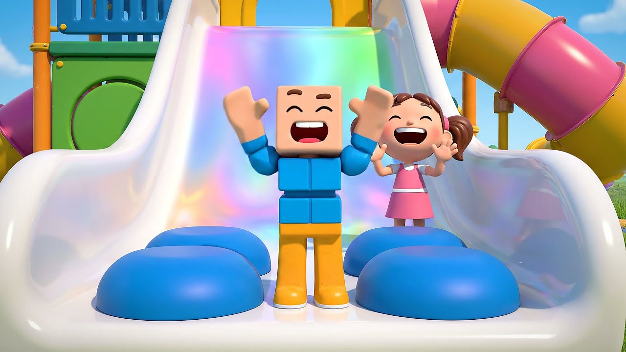 Roblox Little Noob Slid Down a Rainbow Slide | Kids Songs & Nursery Rhymes
