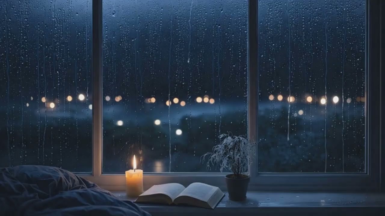 Quiet Night Rain, Candle, and a Book 🌧️🕯️ Gentle Rain Sounds for Deep Sleep