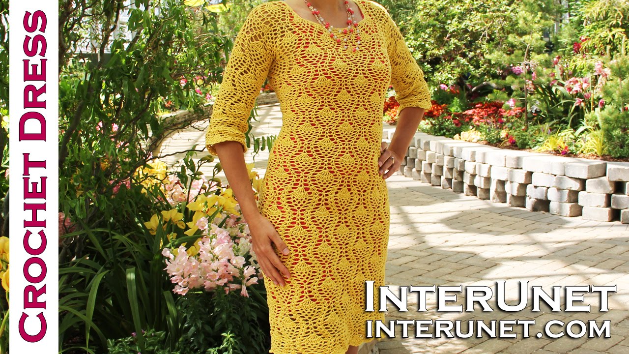 How to crochet a lace dress - pineapple stitch. Part 1 of 2.