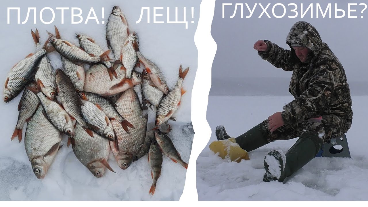 НА 5 МЕТРАХ ПЛОТВА! НА 7ми - ЛЕЩ! / РЫБАЛКА В ГЛУХОЗИМЬЕ!