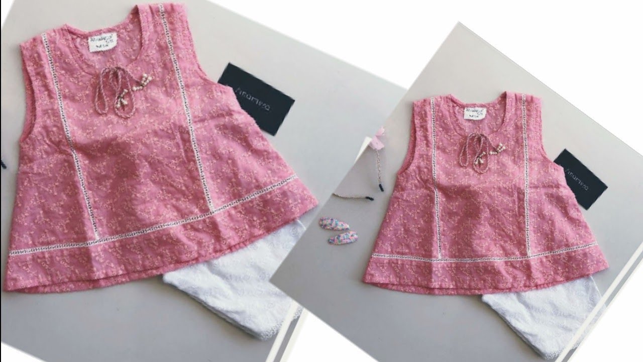 4 To 5 Year Girl Dress Cutting & Stitching/Umbrella Kurti Cutting/Baby -a Line Top And Salwar
