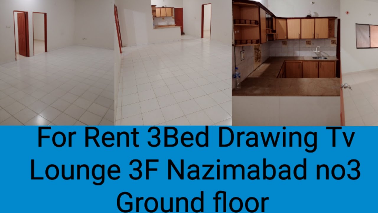 For Rent 3Bed Drawing Tv Lounge 3F Ground floor Nazimabad no3 near main road 216 SQ yards Full floor