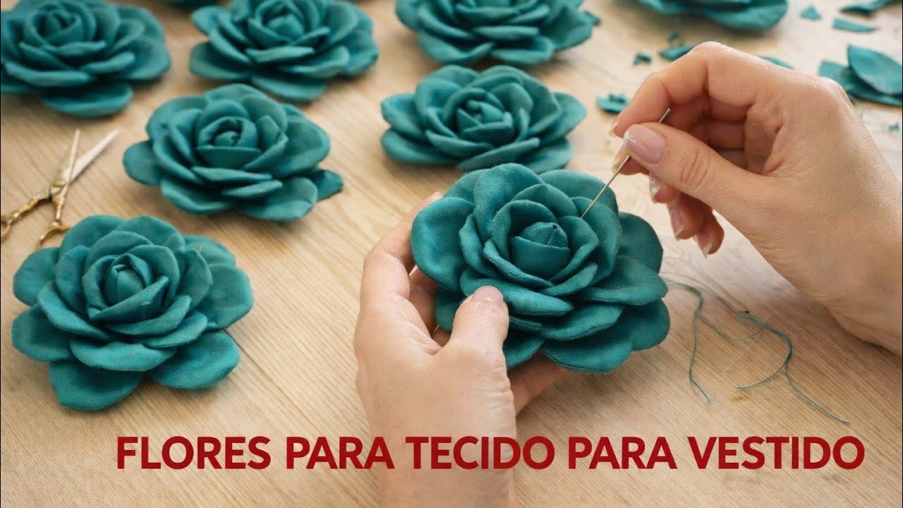 Ideia genial de flores para vestido de festa, flores de tecido #artesanato #flores #tutorial #diy 