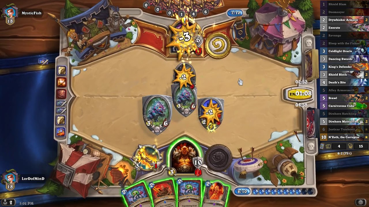 Hearthstone-Wild Fun-N'zoth Fatigue Warrior-Part 1