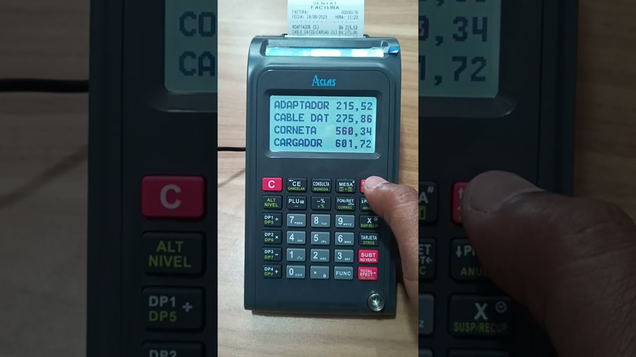 Facturar varios productos o renglones en un mismo documento en una Caja Registradora Aclas CR2050