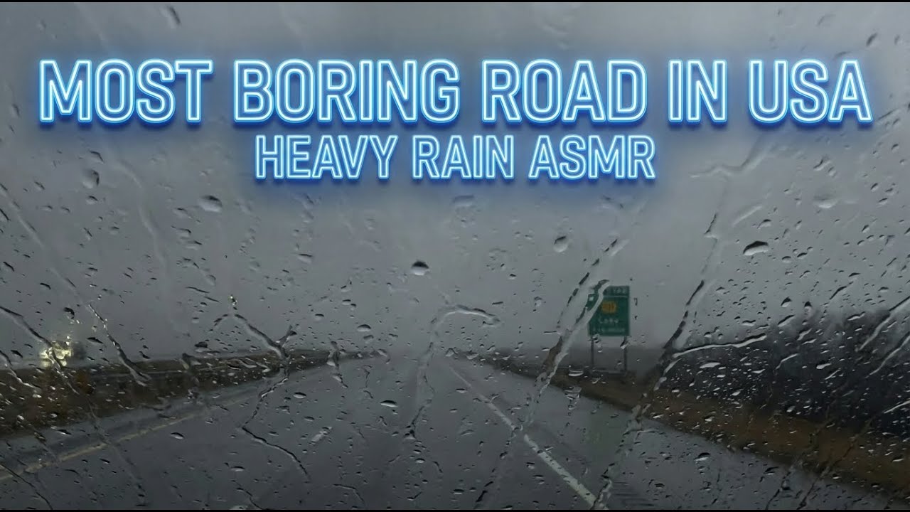 THE MOST BORING ROAD IN USA | Heavy Rain & Fog on I-35 Kansas | Driving ASMR
