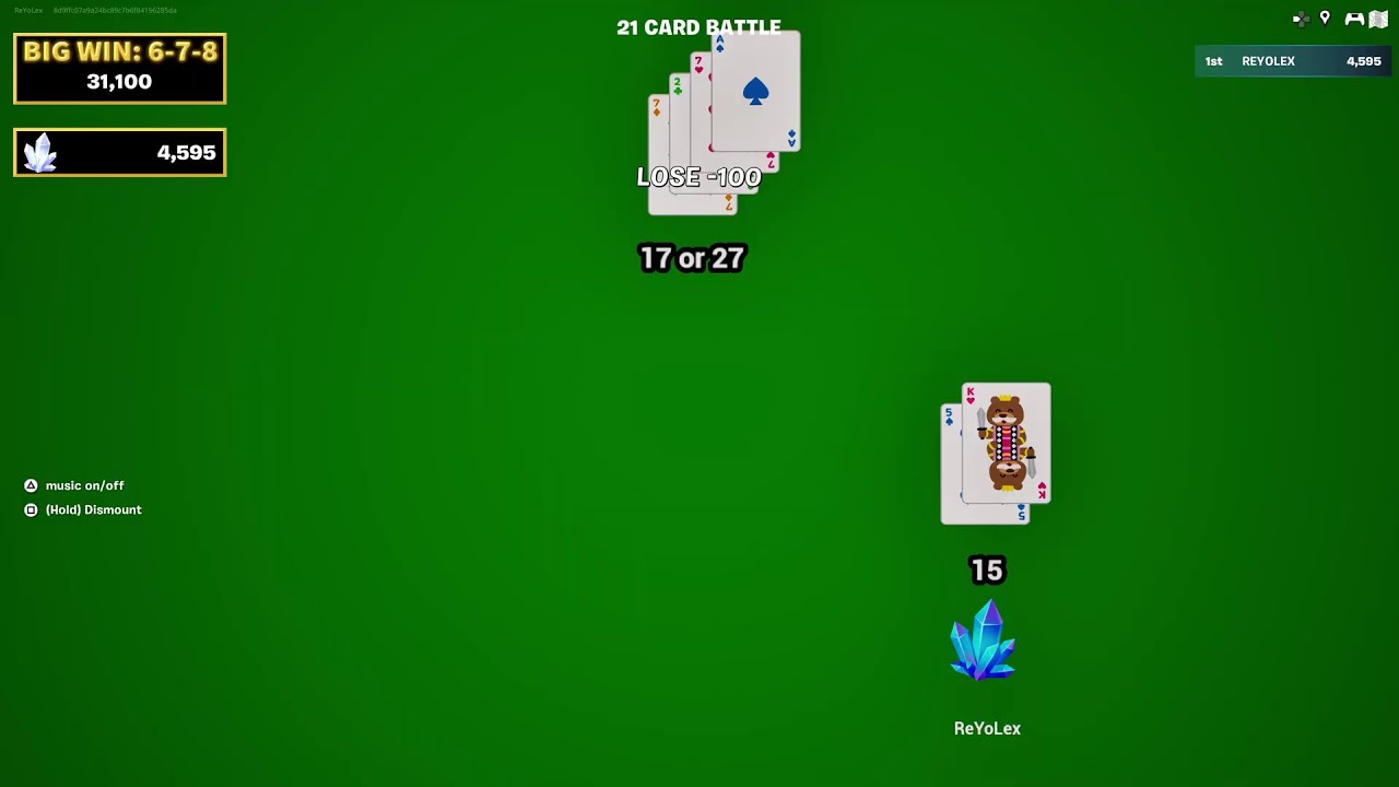 Playing 21 Card Battle | Fortnite