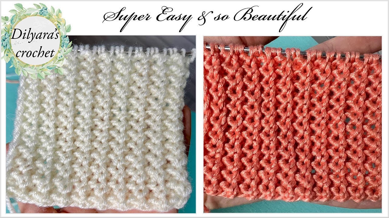 🤩 Very Easy only 1 row repeat knitting pattern for Beginners