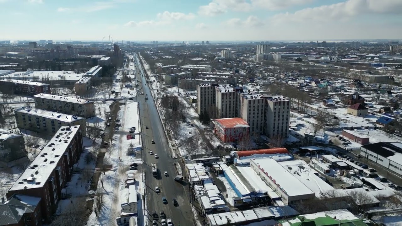 Омск, Чкаловский поселок с высоты птичьего полета