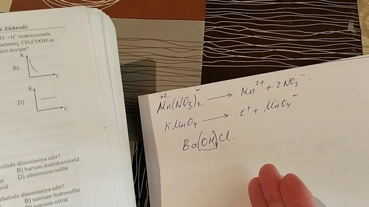 Elektrolitik dissosiasiya 1-son. DİM Test Toplusu2019