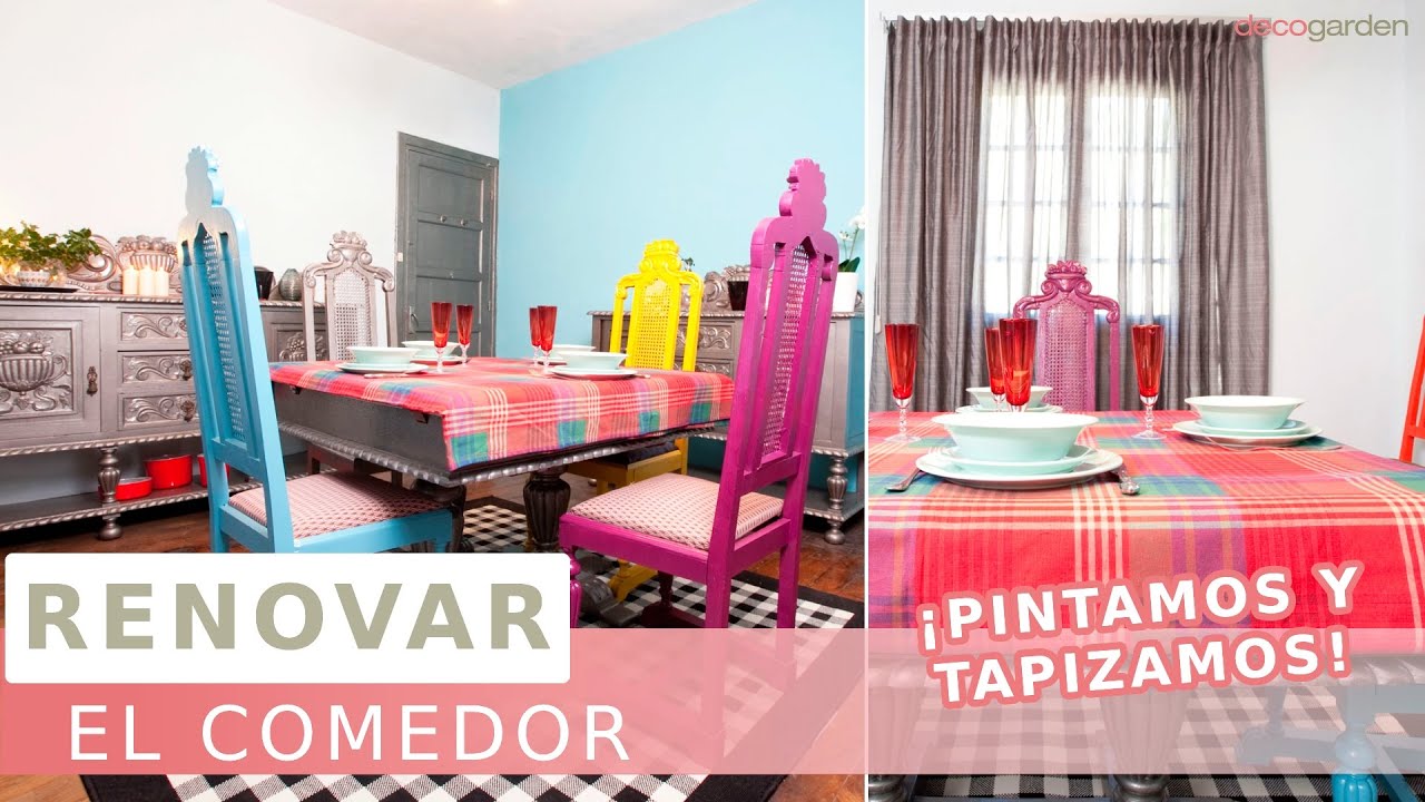 Cómo renovar un COMEDOR ¡por muy poco dinero! // Pintar y Tapizar con Decogarden