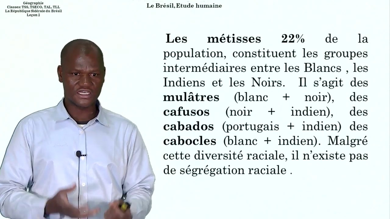 TSS TLL TAL TSEco Géographie leçon7 La République Fédérale du Brésil Etude Humaine