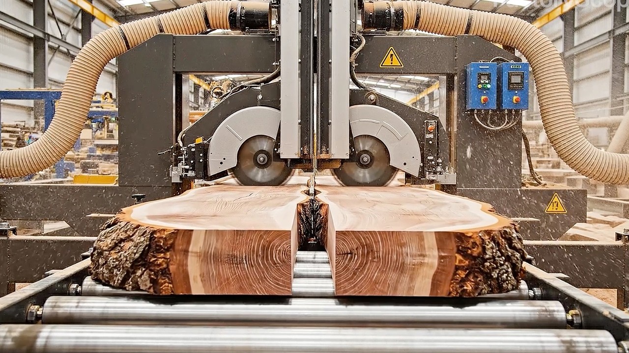 Inside the Largest Sawmill Factory From Logs to Plywood Tables