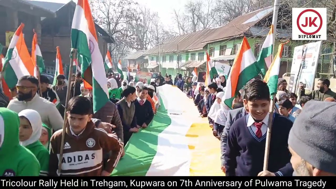 Tricolour Rally Held in Trehgam, Kupwara on 7th Anniversary of Pulwama Tragedy