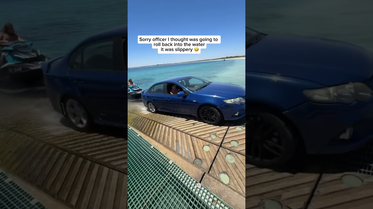 Sorry officer I thought was going to roll back into the water it was slippery 🤣#hypeengines