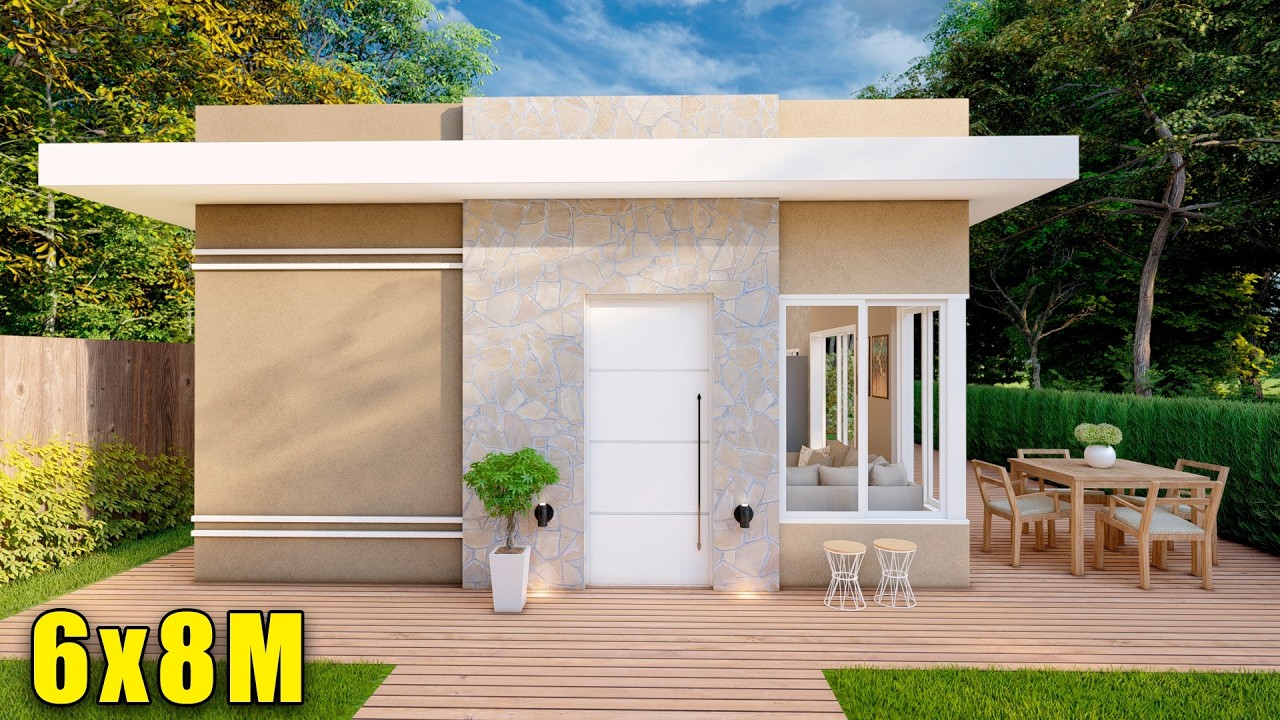 Hermosa casa pequeña de 6x8 metros | 2 dormitorios
