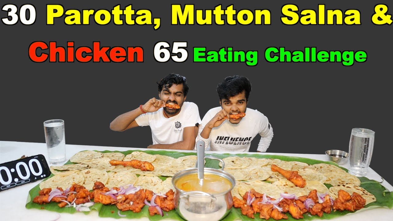 30 Parotta, Mutton Salna & Chicken 65 Eating Challenge | Sabs Vs Kums | Funny Punishment at End |