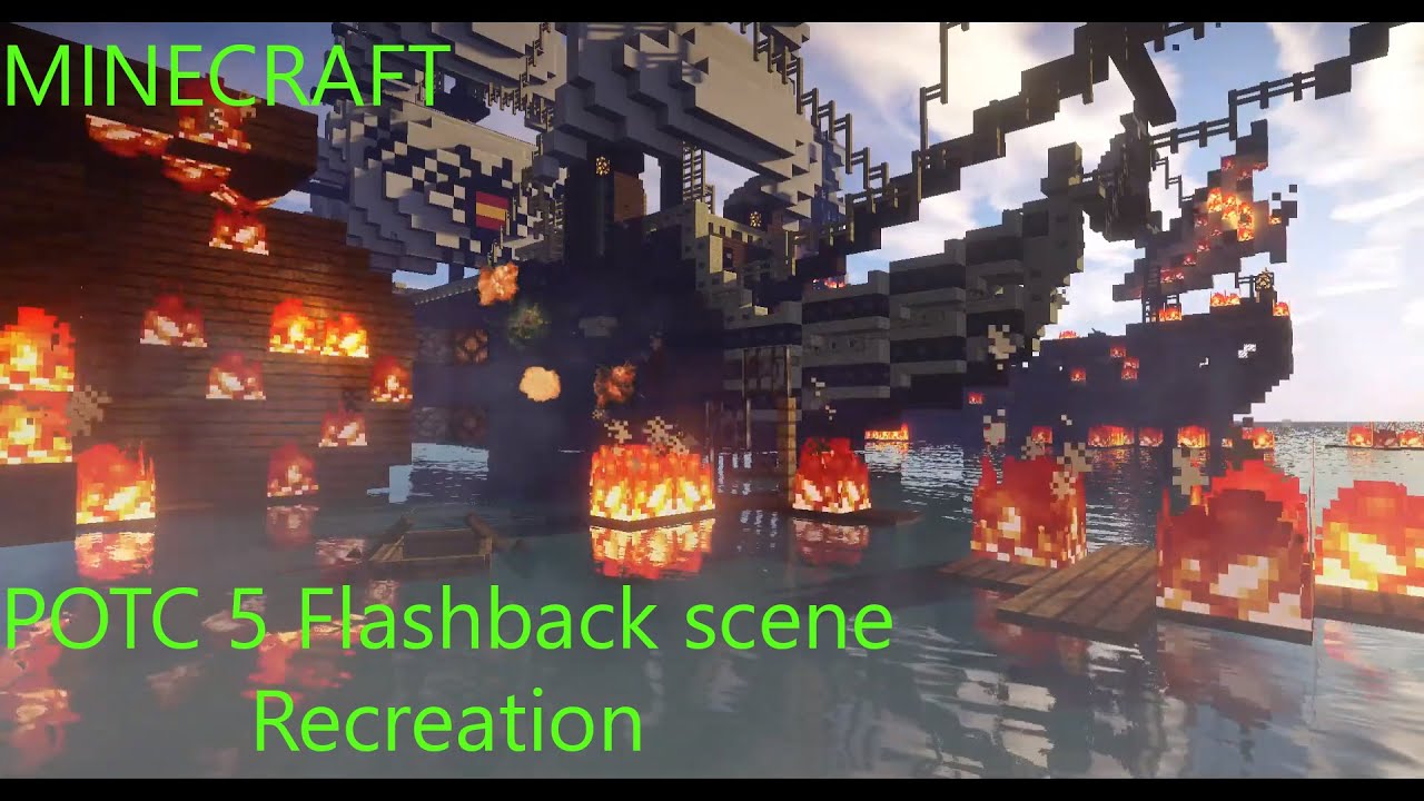 Minecraft Pirates of Caribbean 5 - Flashback scene Recreation (Young Jack VS Salazar)