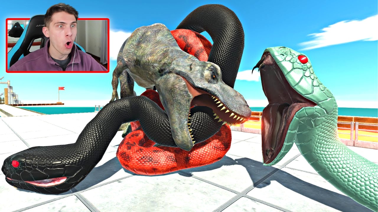 ANTIGUO GOAT REX VS REPTILES EN PUENTE DE LA CAJA LAVA - ANIMAL REVOLT BATTLE SIMULATOR