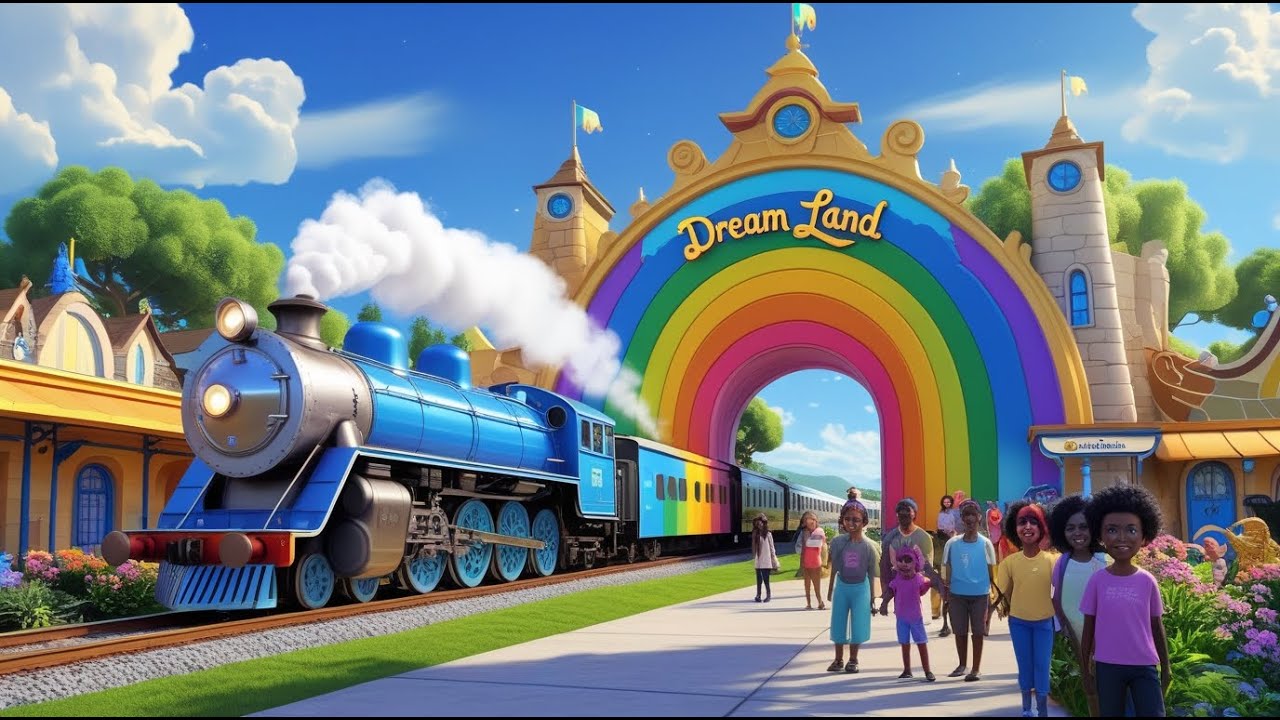 🏡🎉🚂🎶 Village Fun Adventure Party & Choo Choo Train | 3D Animated Kids Song ✨🌈