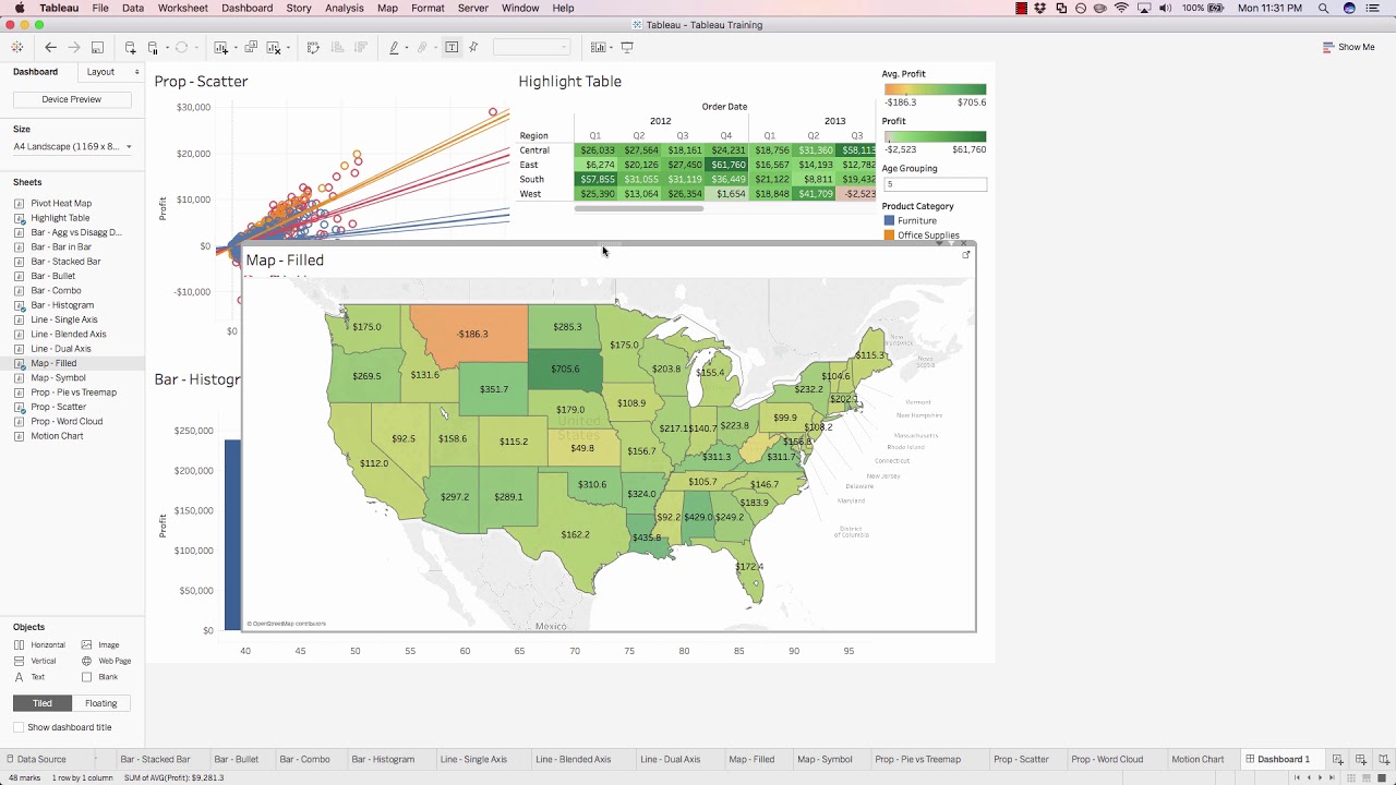Tiled vs Floating Objects on Tableau Dashboards