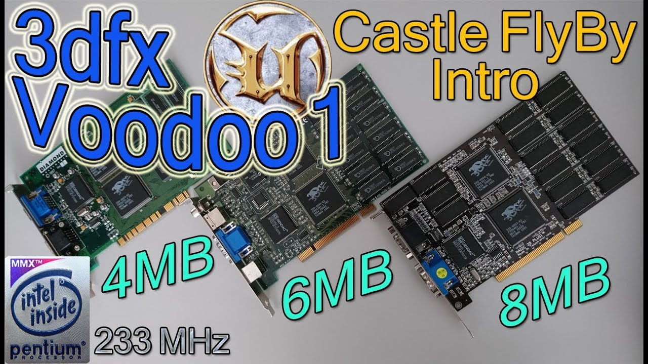 Unreal Castle Flyby Timedemo Benchmark - 3dfx Voodoo Graphics 4MB+6MB+8MB!