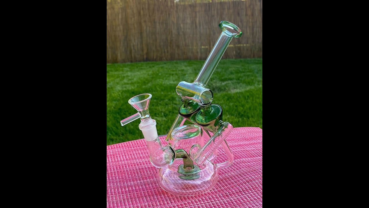 9'' Hookah Water Pipe Recycler Premium Bong Glass Bubbler US Made unboxing/review