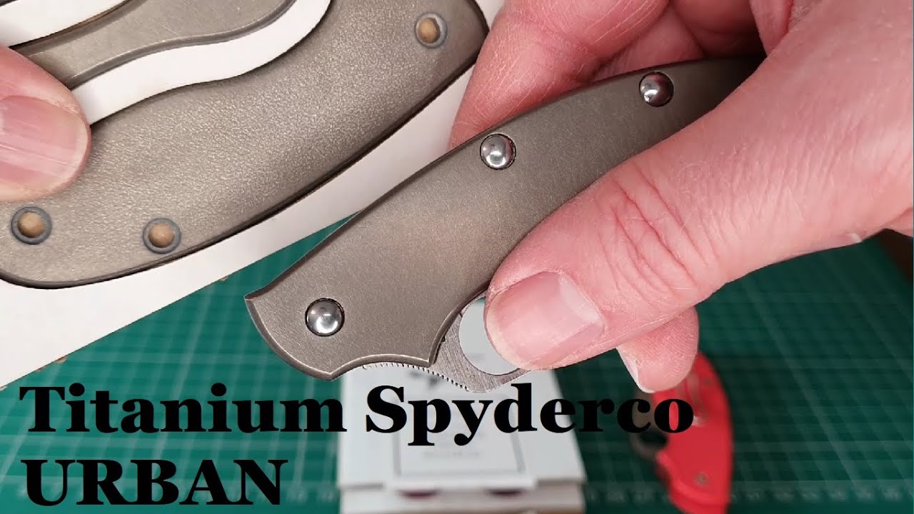 New Titanium scales for my Spyderco URBAN knife - VPCreations Vapourpuffin.  I love this mod!