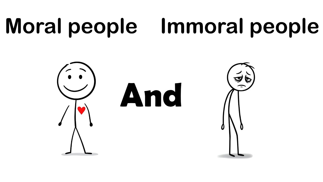 Comparing moral people and immoral people .