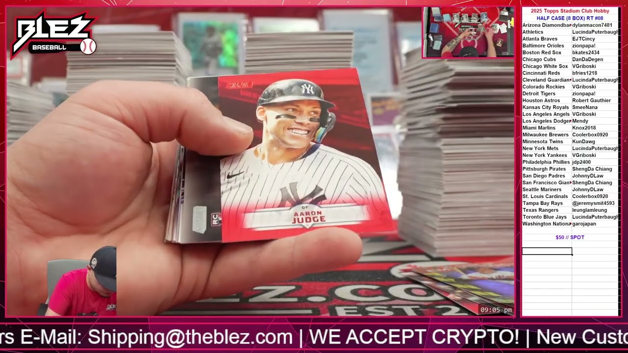 2025 Topps Stadium Club Hobby 8 BOX BREAK Random Team #08