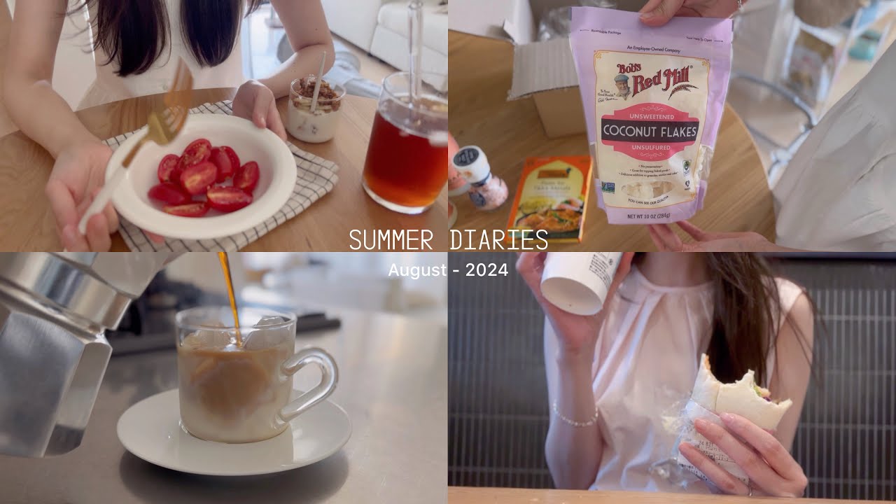 vlog. 平穏な暮らし🏠🌳iHerb購入品🛒夏のハンバーグ,ビビンバ👩🏻‍🍳社会人の日常✧•.