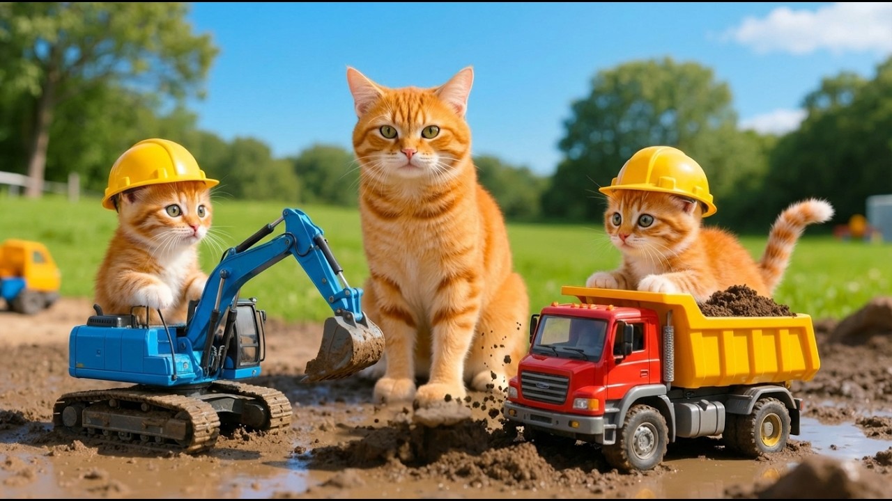 Mama Cat Trims Fur on the Farm and Makes Tiger Hat For Kittens At Home🐾🎩🐯