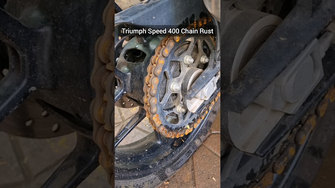 Triumph Speed ​​400 Rusted Chain &mdash; чистка и смазка цепи &mdash; Triumph Scrambler 400 X