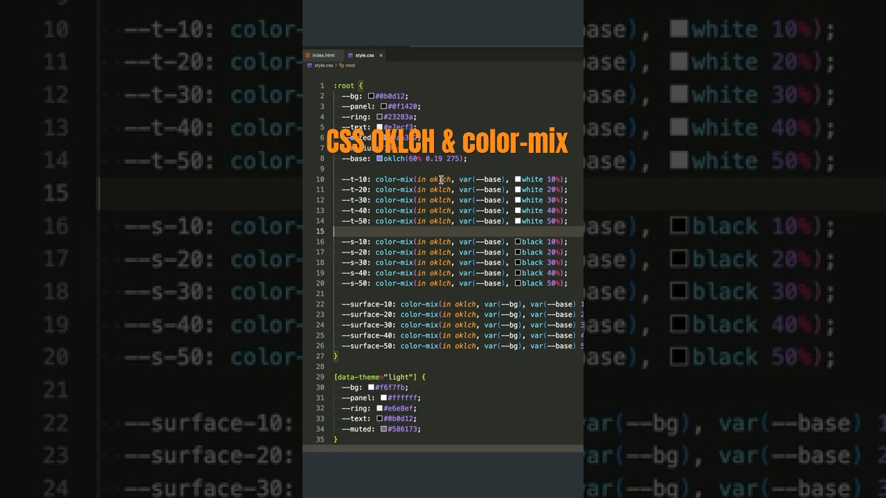 Master CSS OKLCH & color-mix #shorts #csstricks