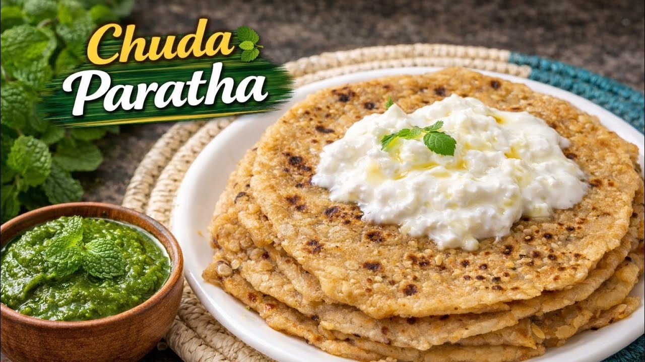 Chuda Paratha Recipe | Crispy Poha Paratha | Traditional Odisha Breakfast Style