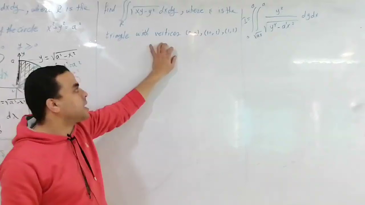 التكامل الثنائى الجزء الرابع  (مسائل ) double integration