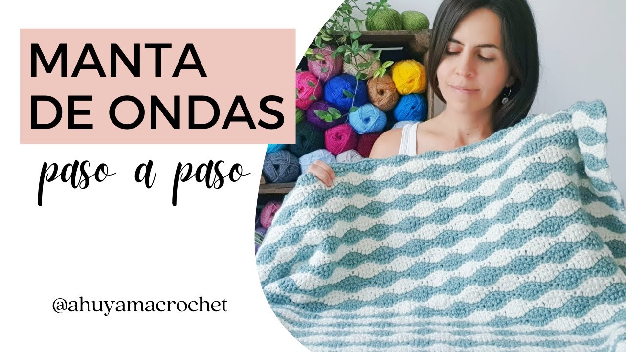 TEJE ESTA MANTA EN CUALQUIER TAMAÑO! cómo tejer una manta en punto ondas a crochet, ideal para bebés