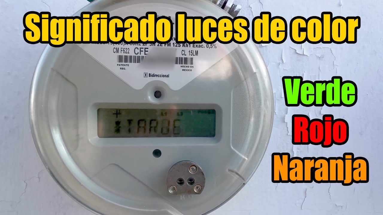 Luz verde, roja, naranja en medidor de luz digital CFE. Pilón, como usar la tarjeta inteligente